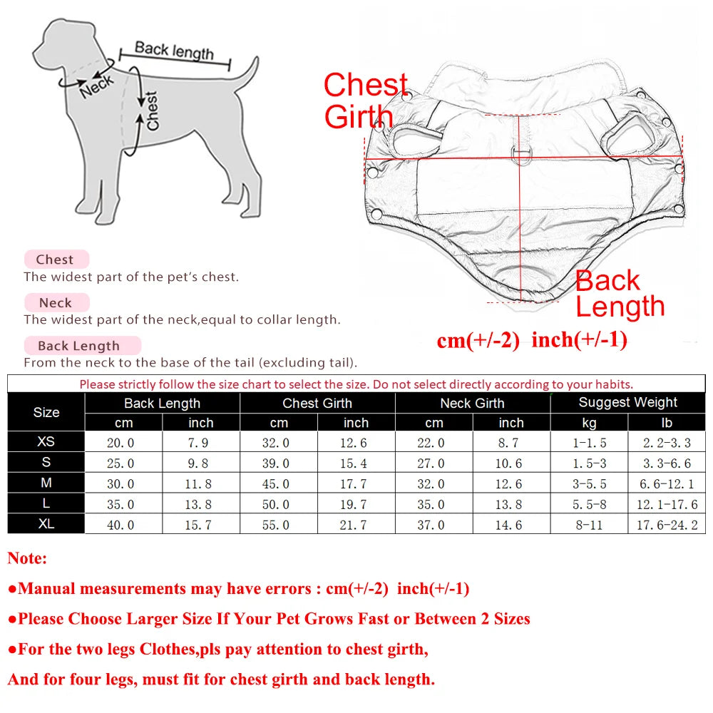 Winter Dog/Cat Jacket, Windproof Warm Coat