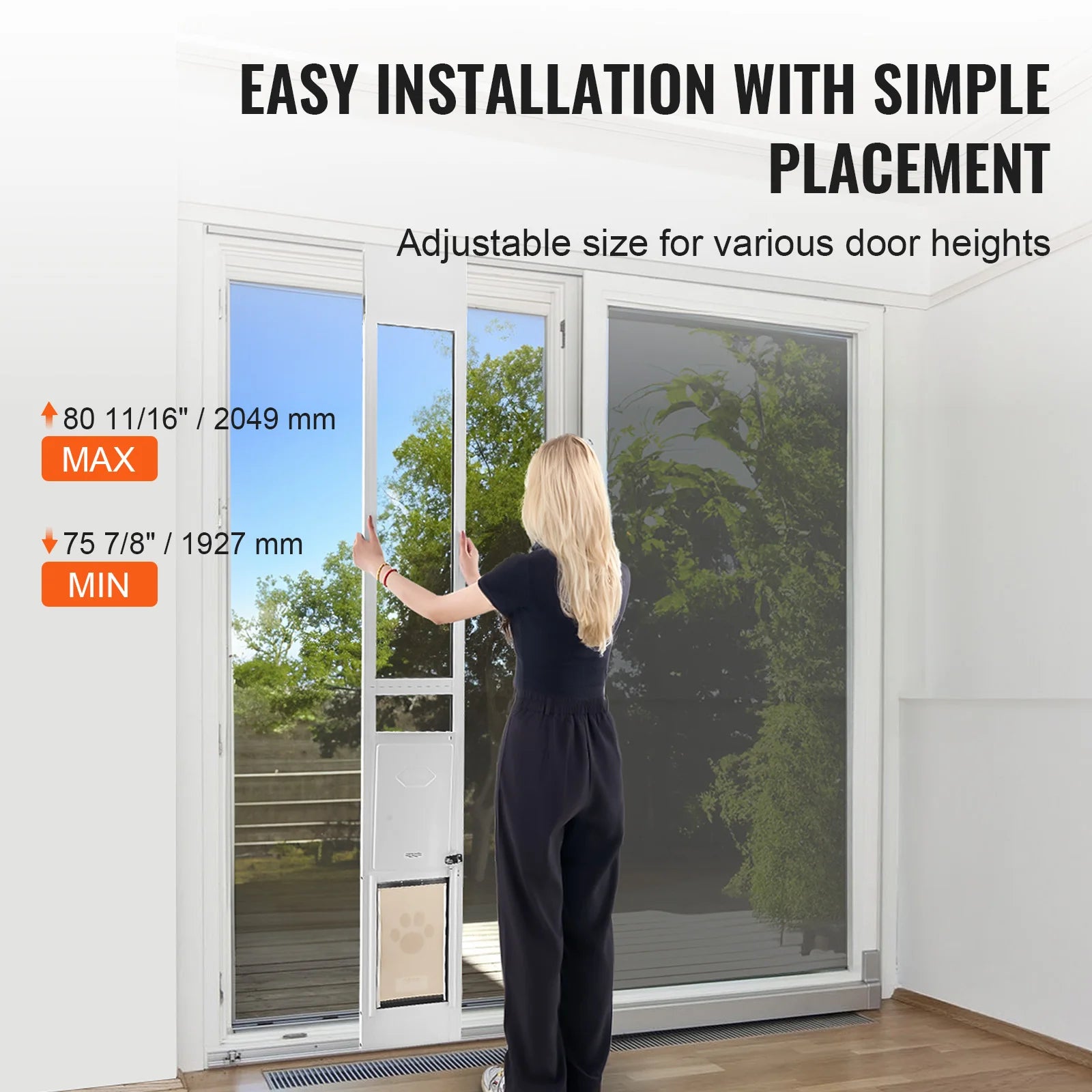 Dog Door Sliding Glass Door, Adjustable Heights