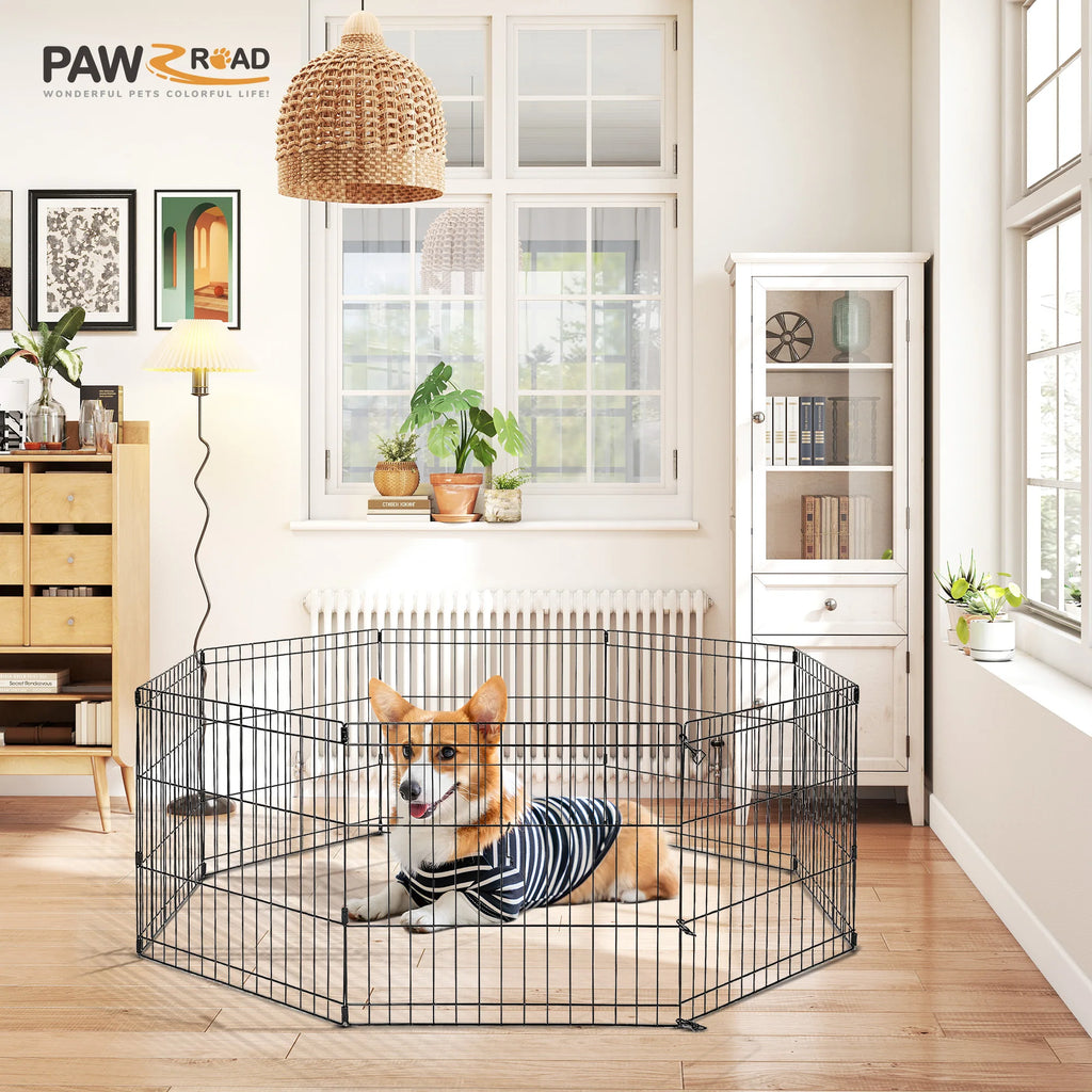 Foldable Metal Dog Playpen for Indoor/Outdoor Pets