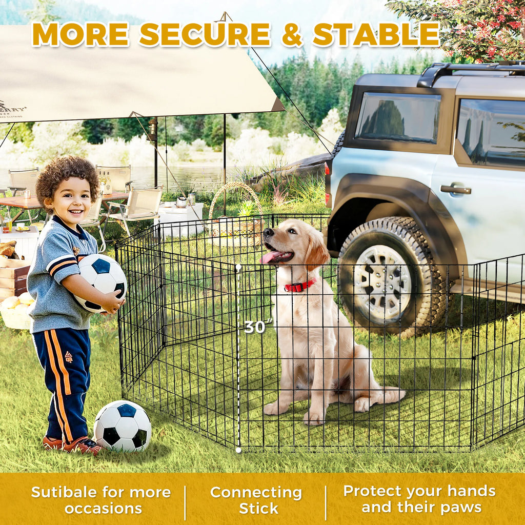 Foldable Metal Dog Playpen for Indoor/Outdoor Pets