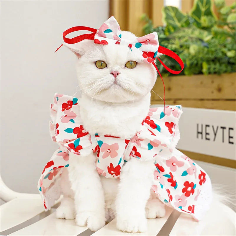 Summer Pet Dress Floral Pattern