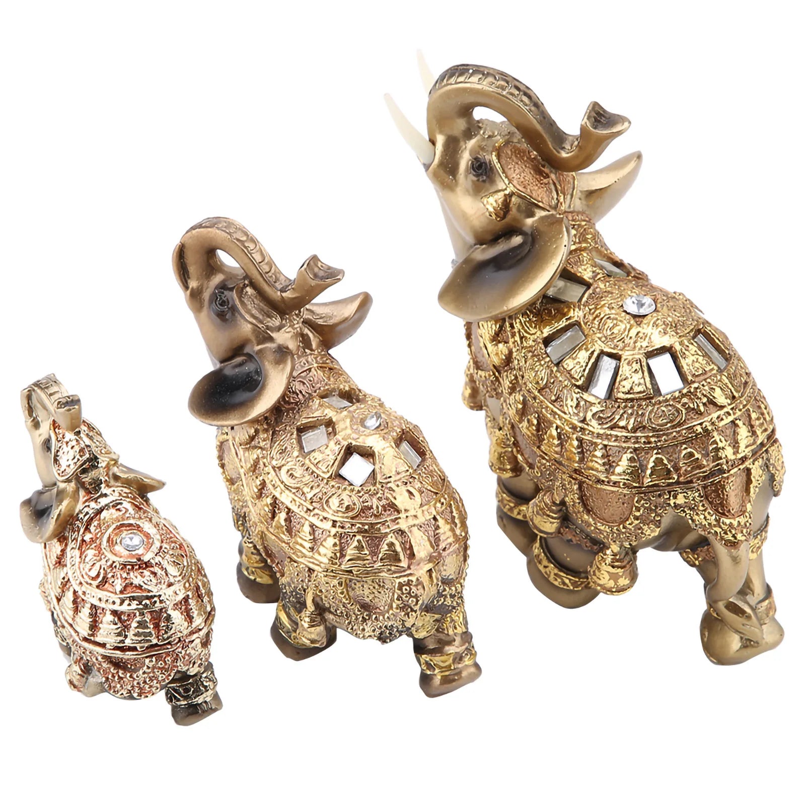 Lucky Golden Feng Shui Elephant Statue