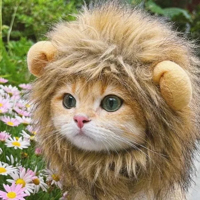 Cat Hairpiece Humorous Lion Mane Headgear