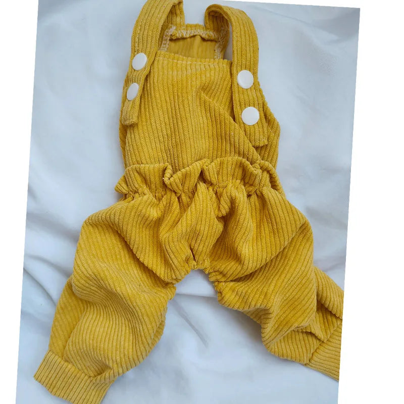 Dog Clothes Pink, Yellow Strap Jumpsuits