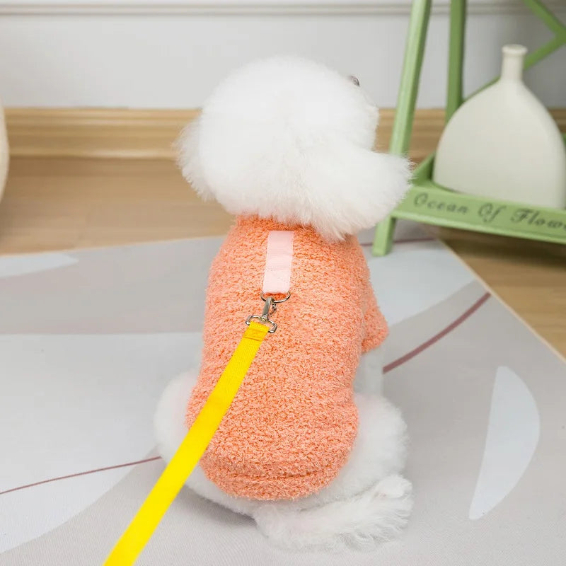 Fleece Dog Clothes, Solid Warm Hoodie Sweater