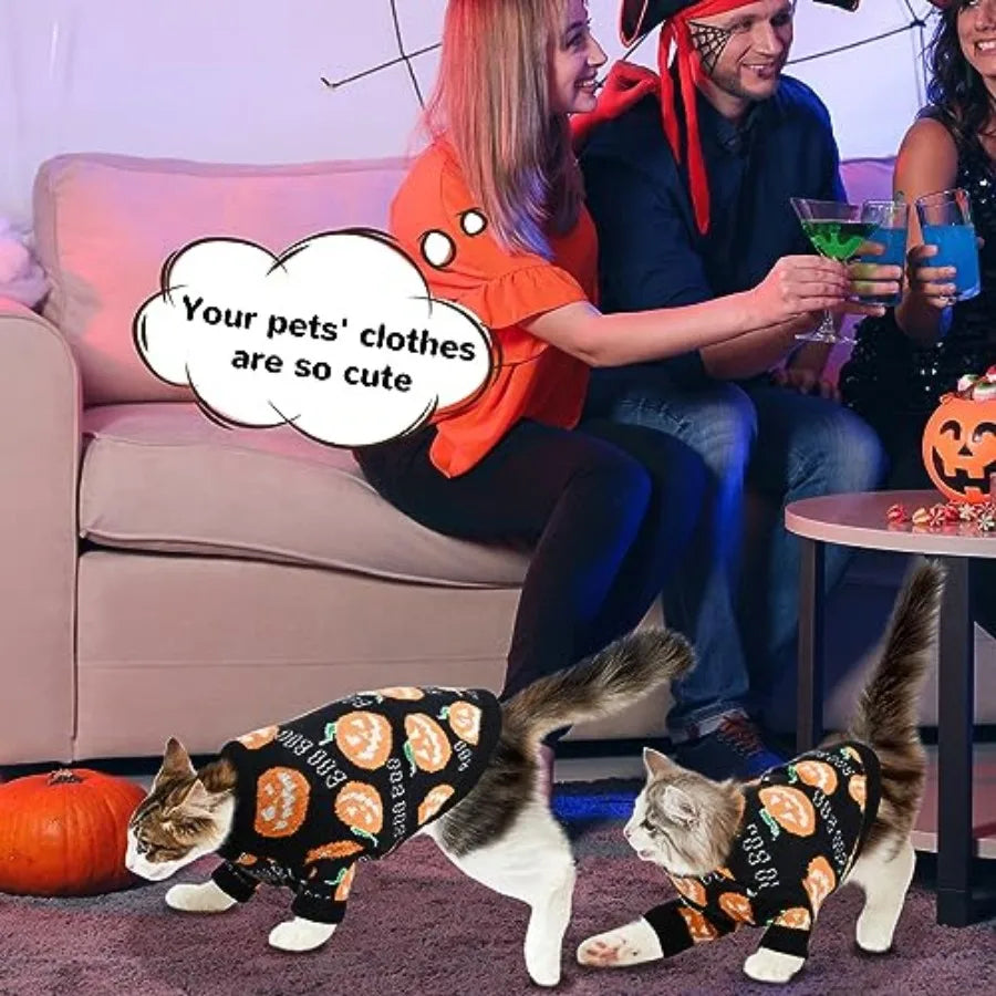 Cute Boo Pattern Halloween Sweater Coat