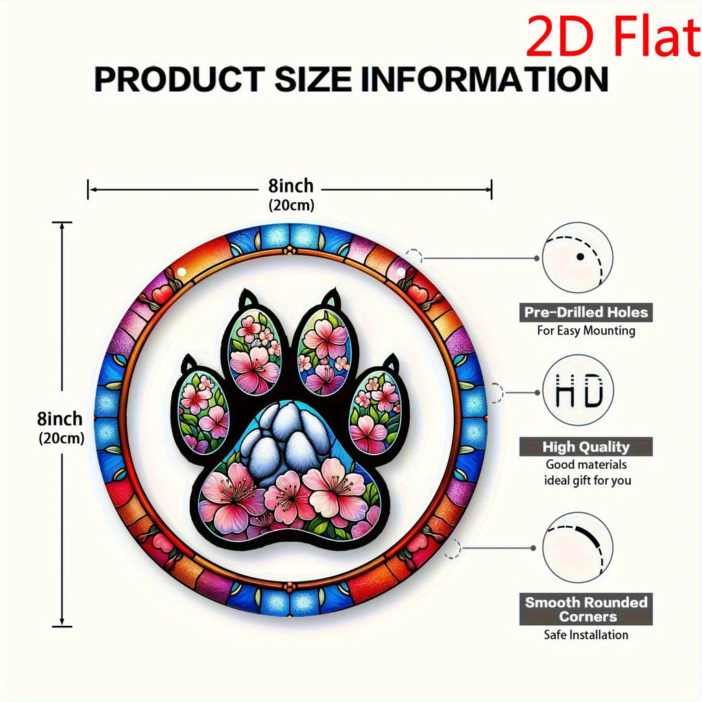 1pc 2D  Paw Print Suncatcher