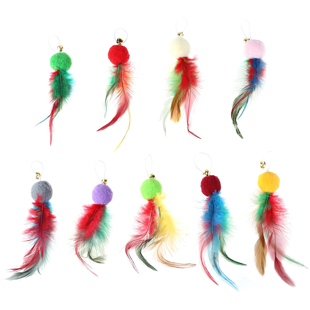 10 Pcs Replacement Cat Feather Toys