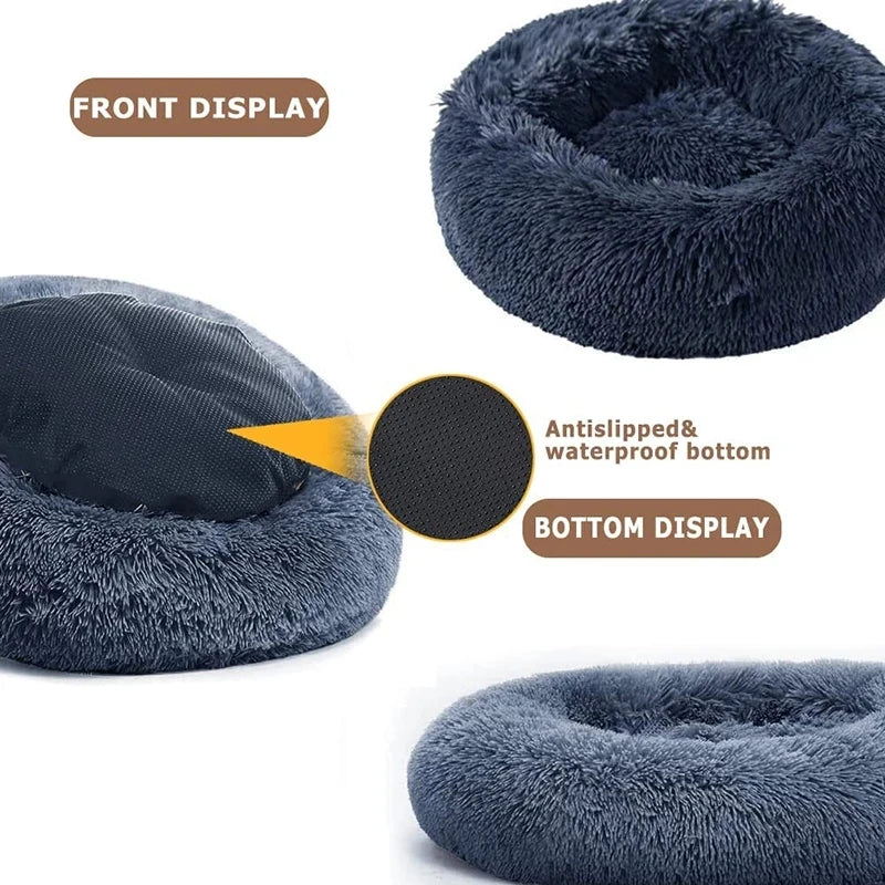 40-90cm 6 Sizes Round Plush Pet Bed