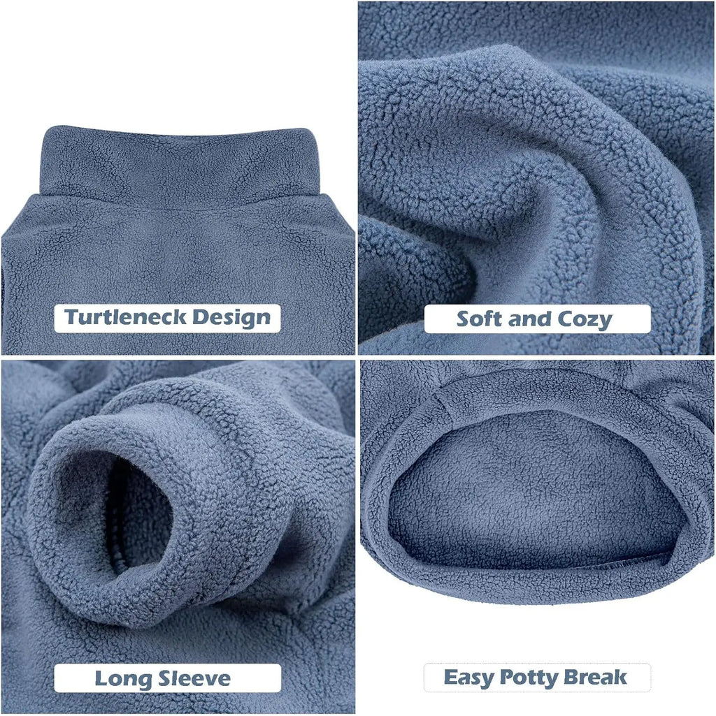 3 Pack Dog Sweaters for Small Dogs, Ultra Soft Warm Puppy Clothes Winter Coat in Gray Azure Navy