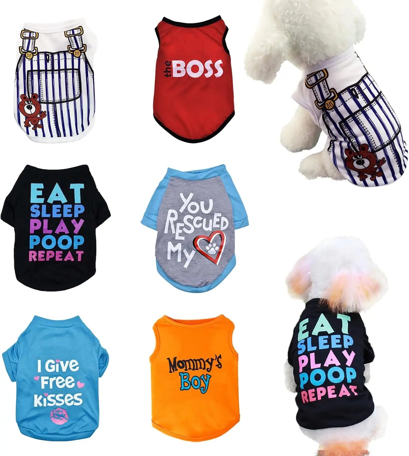 6 Pack Dog Clothes for Small Dogs