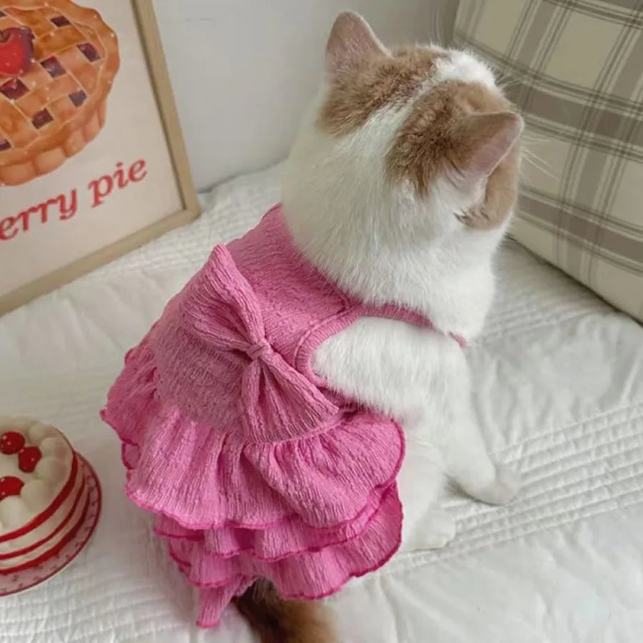 Small Dog Clothes with Ruffles & Bow