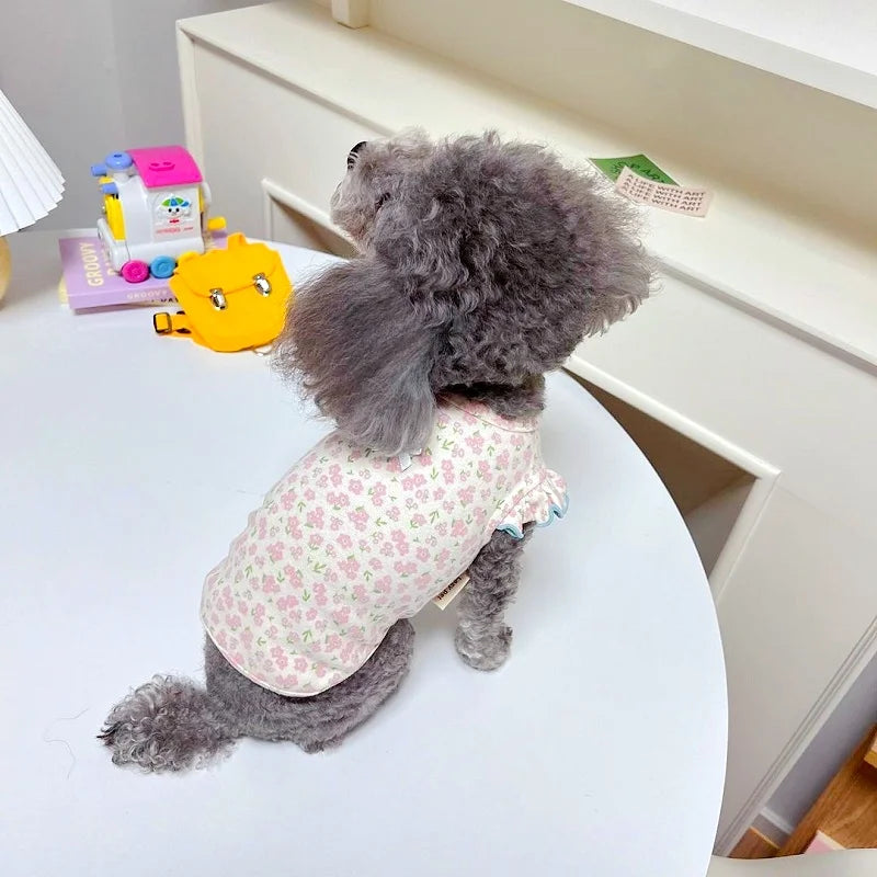 Luxury Dog Clothes Floral Print Dog Vest