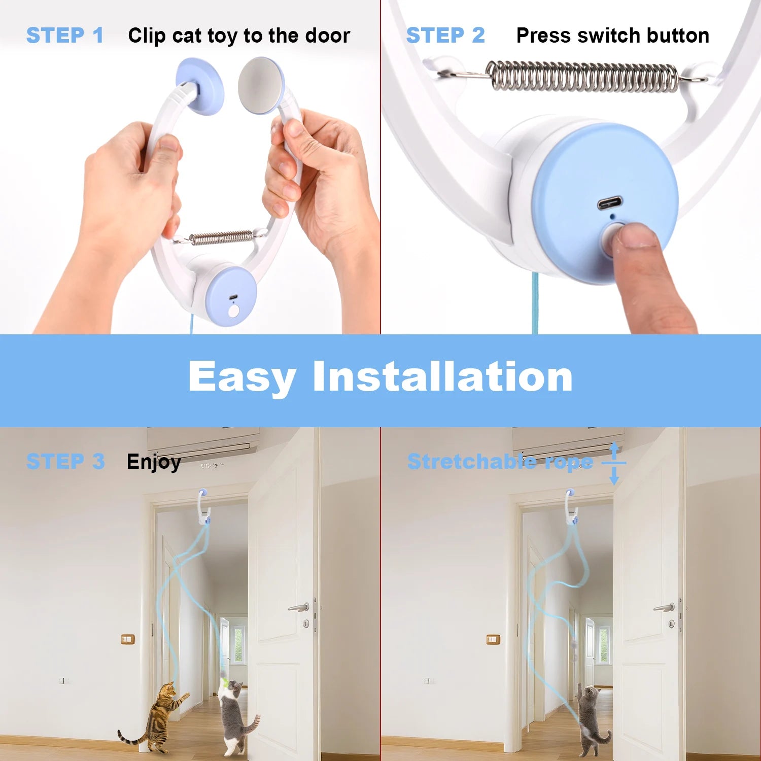 Interactive Cat/Kitten Toys, Electric Door Hanging Cat Toy