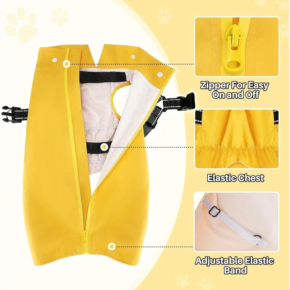 Waterproof Dog Raincoat with Harness