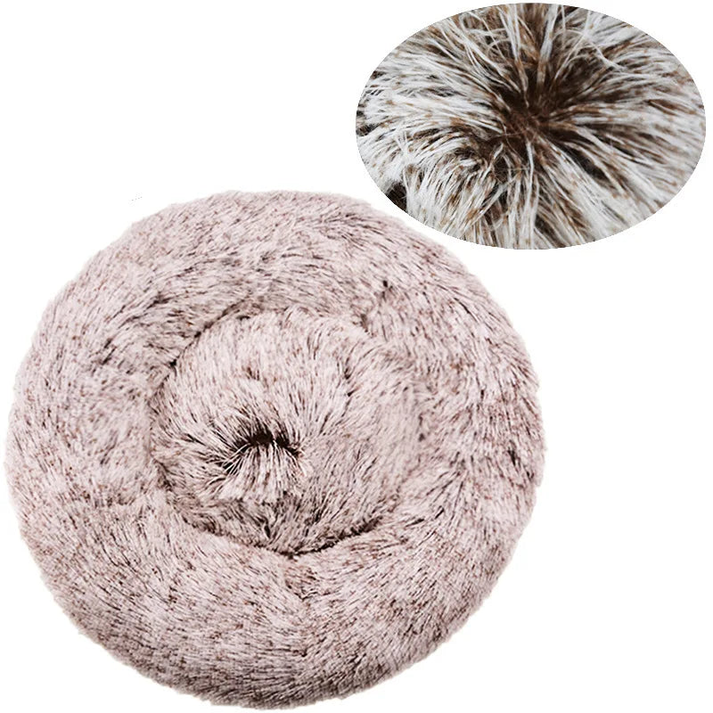 40-90cm 6 Sizes Round Plush Pet Bed