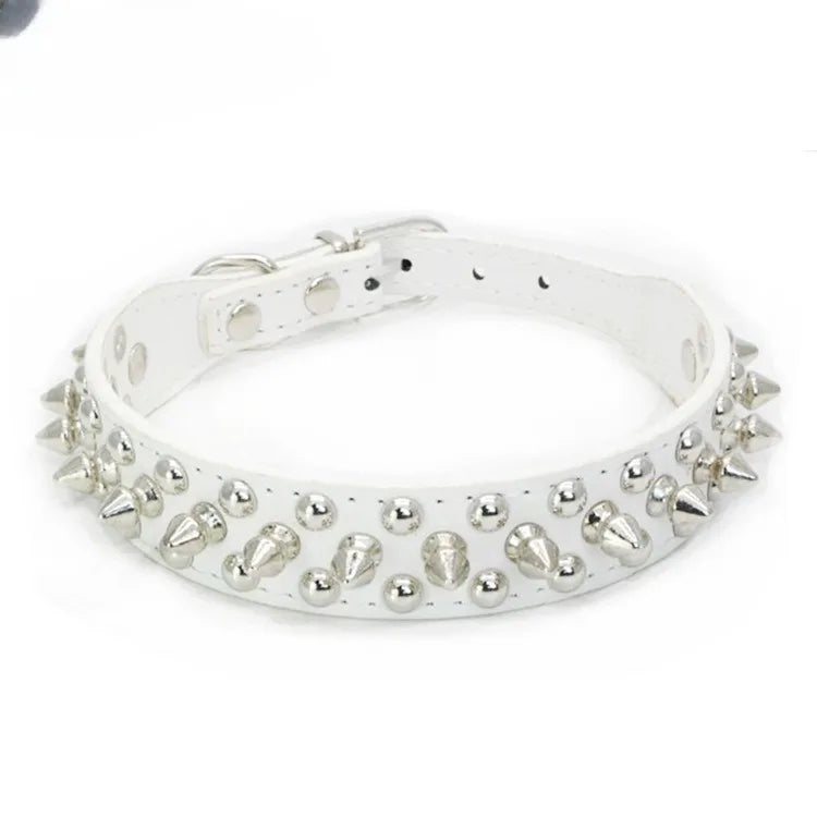 Adjustable Leather Dog Collar For Small Pets