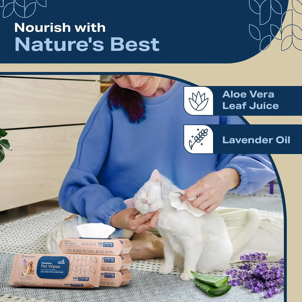 Lavender Pet Wipes for Paws and Butt