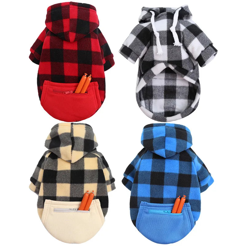 Winter Dog Coat, Plaid Reversible Vest