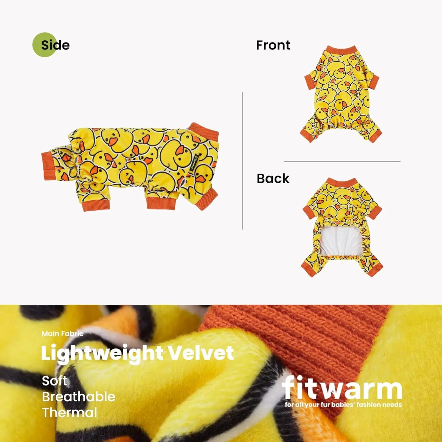 Lightweight Velvet Pet Jumpsuit in Yellow