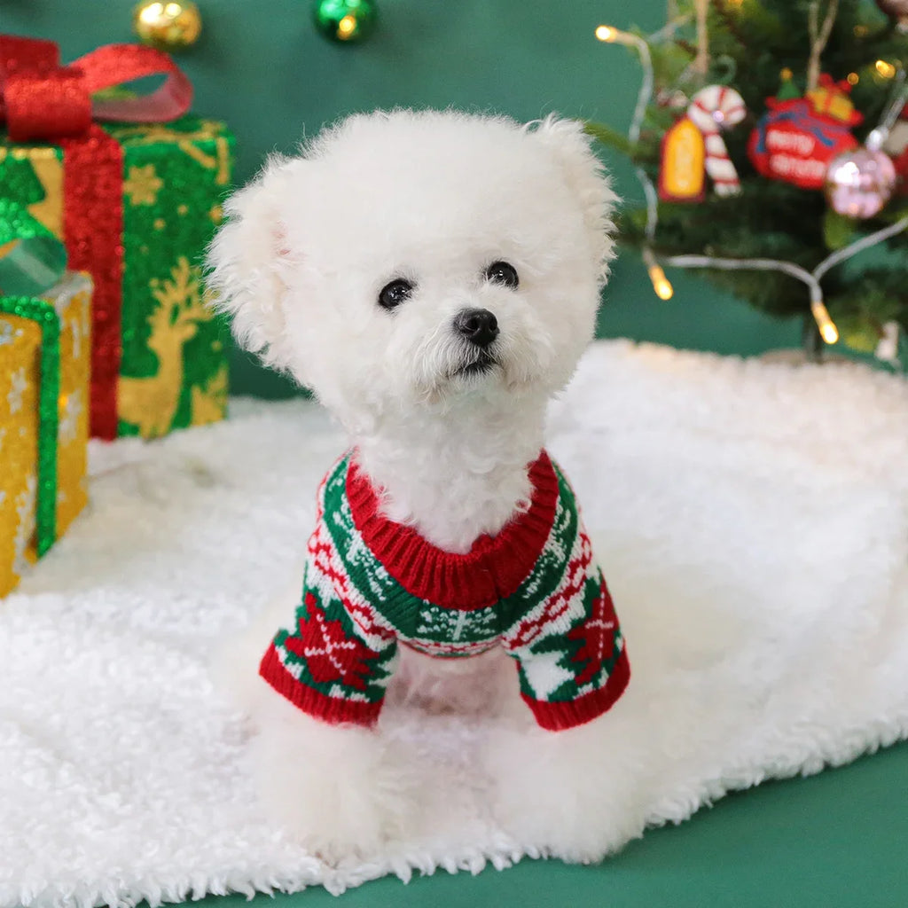 Pet Cute Christmas Rudolph Elk Sweater Dog Autumn and Winter Warm Thread Clothes Happy Cat Wear Clothes