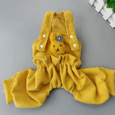 Dog Clothes Pink, Yellow Strap Jumpsuits