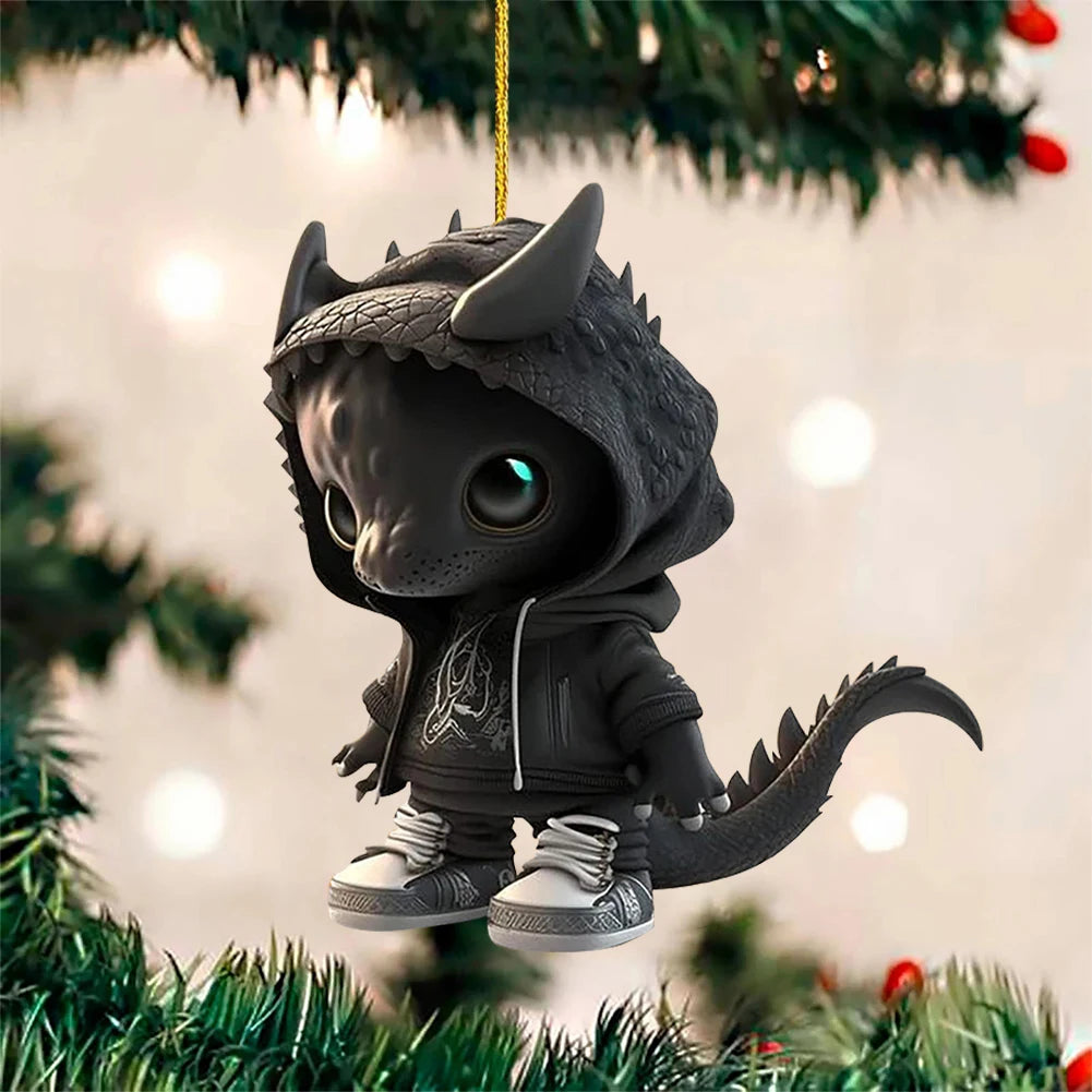 4Pcs Dinosaur Sculpture Hanging Ornament