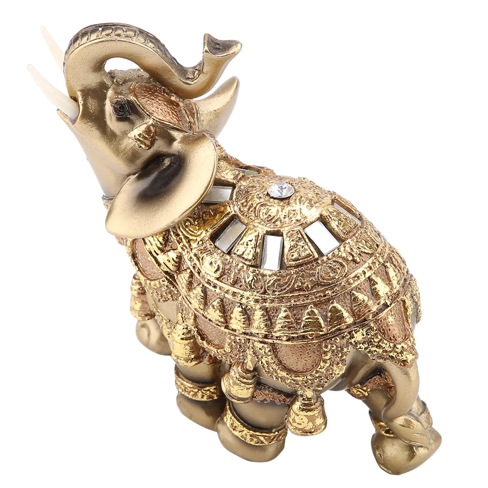 Lucky Golden Feng Shui Elephant Statue