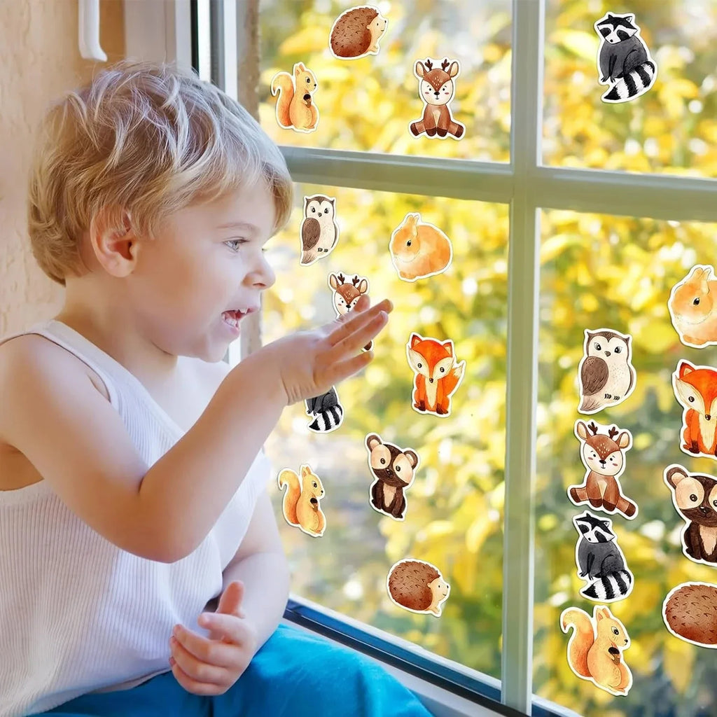 500 Pcs/Roll Heterotypic Forest Animals Stickers 2.5cm/1.0'' Art Labels Learning Rewards