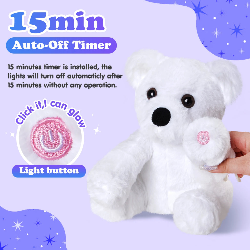 Glowing Little White Plush Toy Bear