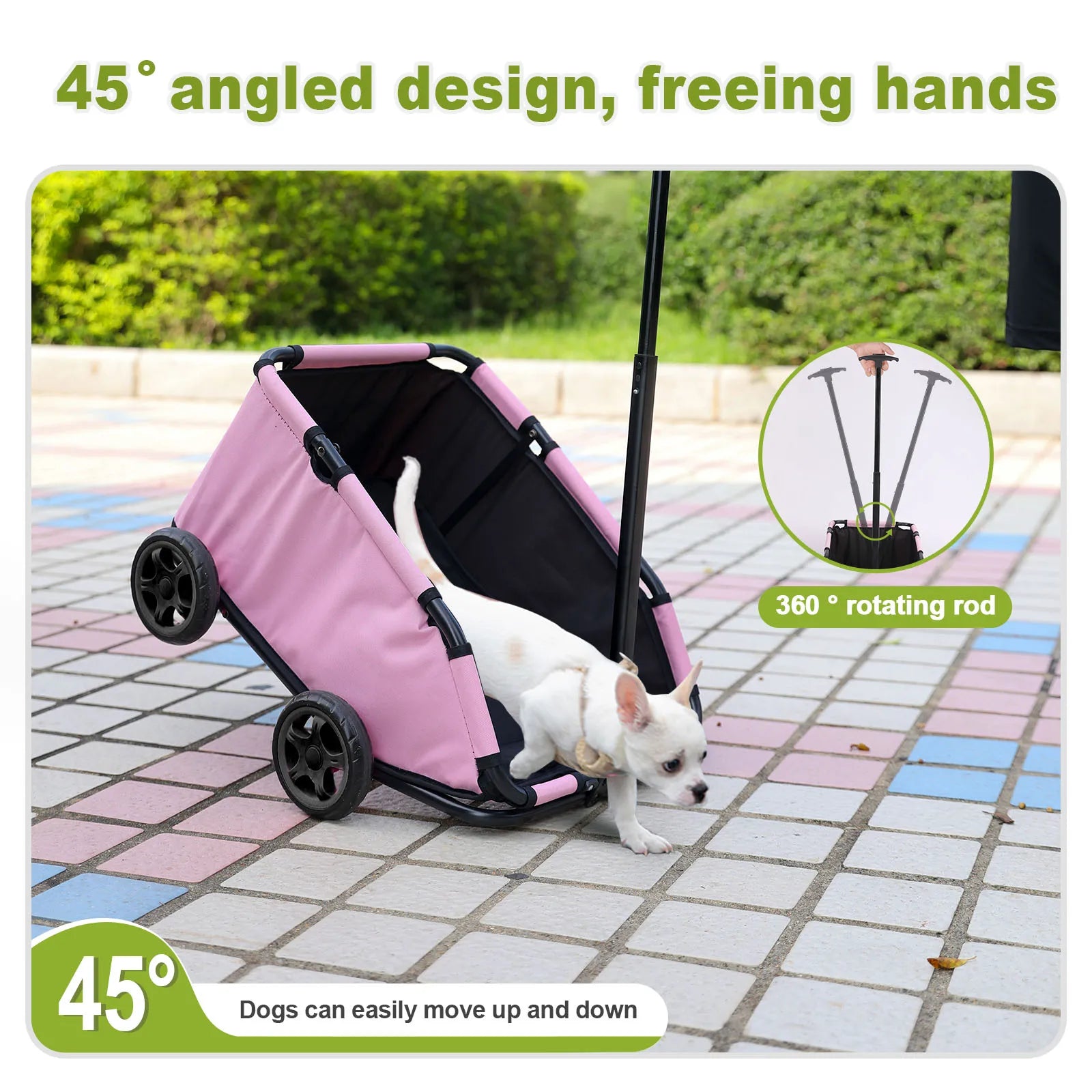 Small Pet Cart 4 Wheels, Lightweight Folding Dog/Cat Stroller