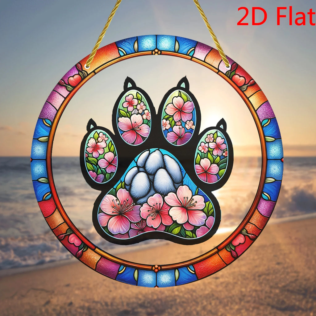 1pc 2D  Paw Print Suncatcher