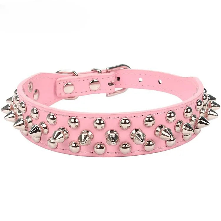 Adjustable Leather Dog Collar For Small Pets