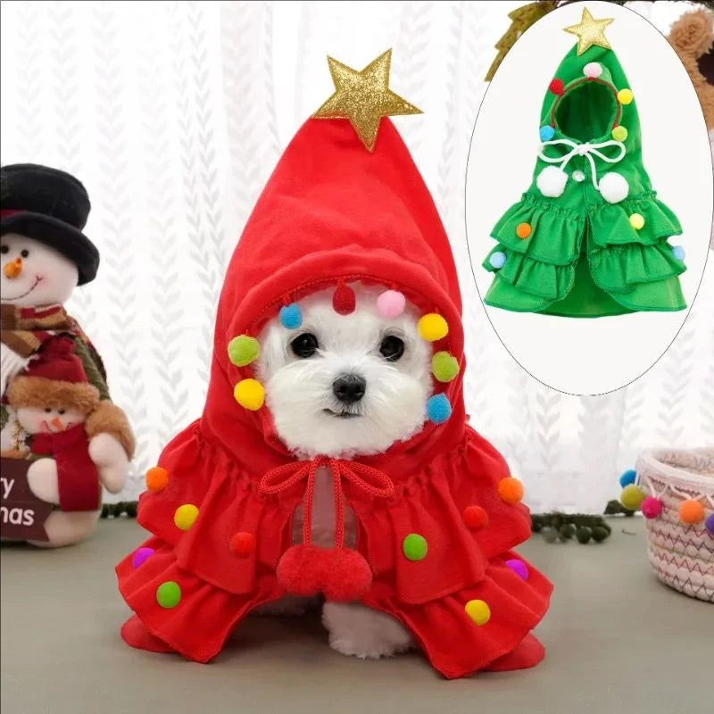 Dog & Cat Christmas Cloak     Happy Festival Cat/Dog Cloak Supplies