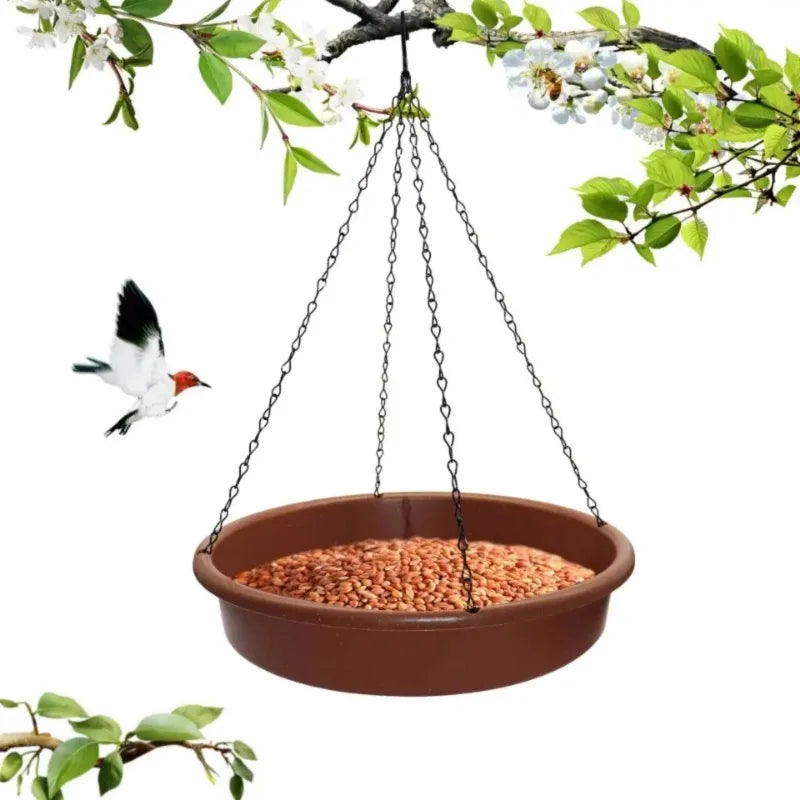 Solar Powered Bird Bathtub/Fountain Hanging Bird Feeder Garden