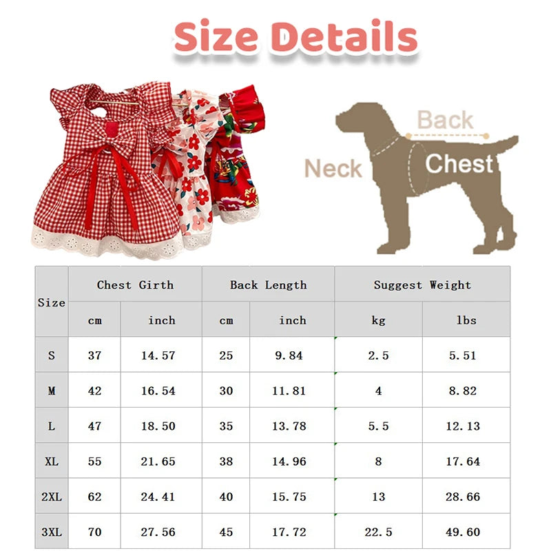 Summer Pet Dress Floral Pattern